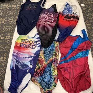 Lot of 6 GK Gymnastics Leotards Child Large (CL) Woodward Capezio